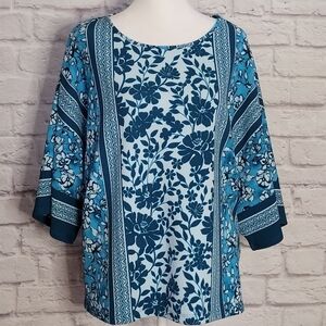 BOB MACKIE FLORAL PRINTED TUNIC TOP SMALL
